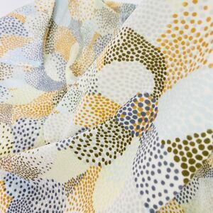 Spilke's Vintage Screen Printed Fabric Abstract Multi-color Floral Dots Pattern